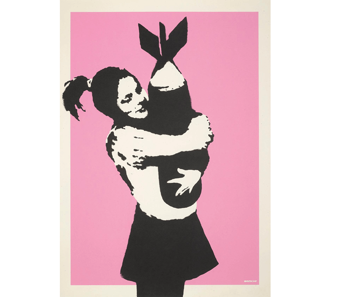 少女と爆弾　バンクシーの絵