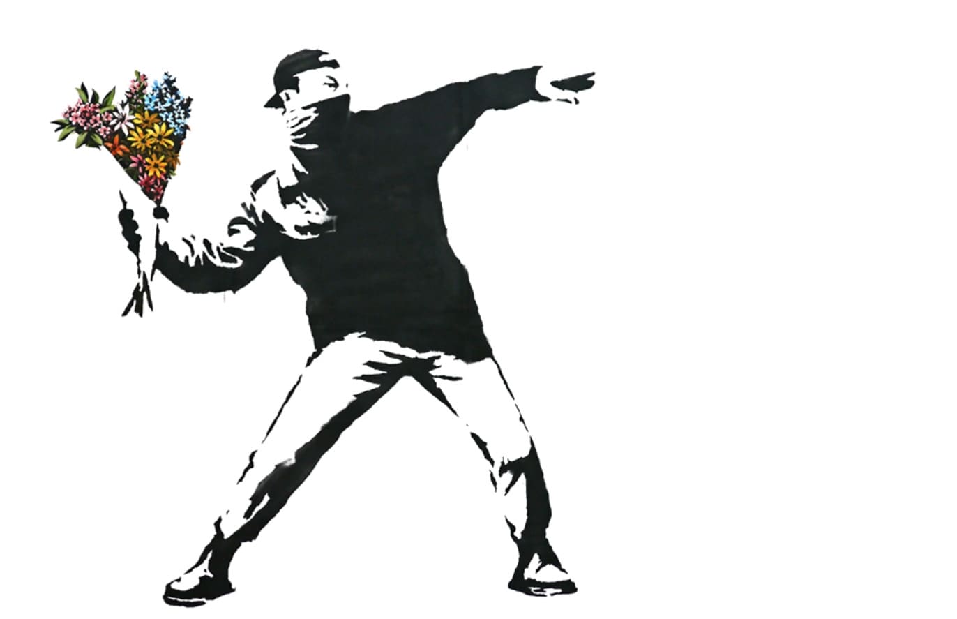 愛は空中に バンクシー オークション