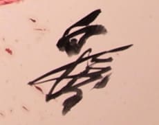 白髪一雄　サイン